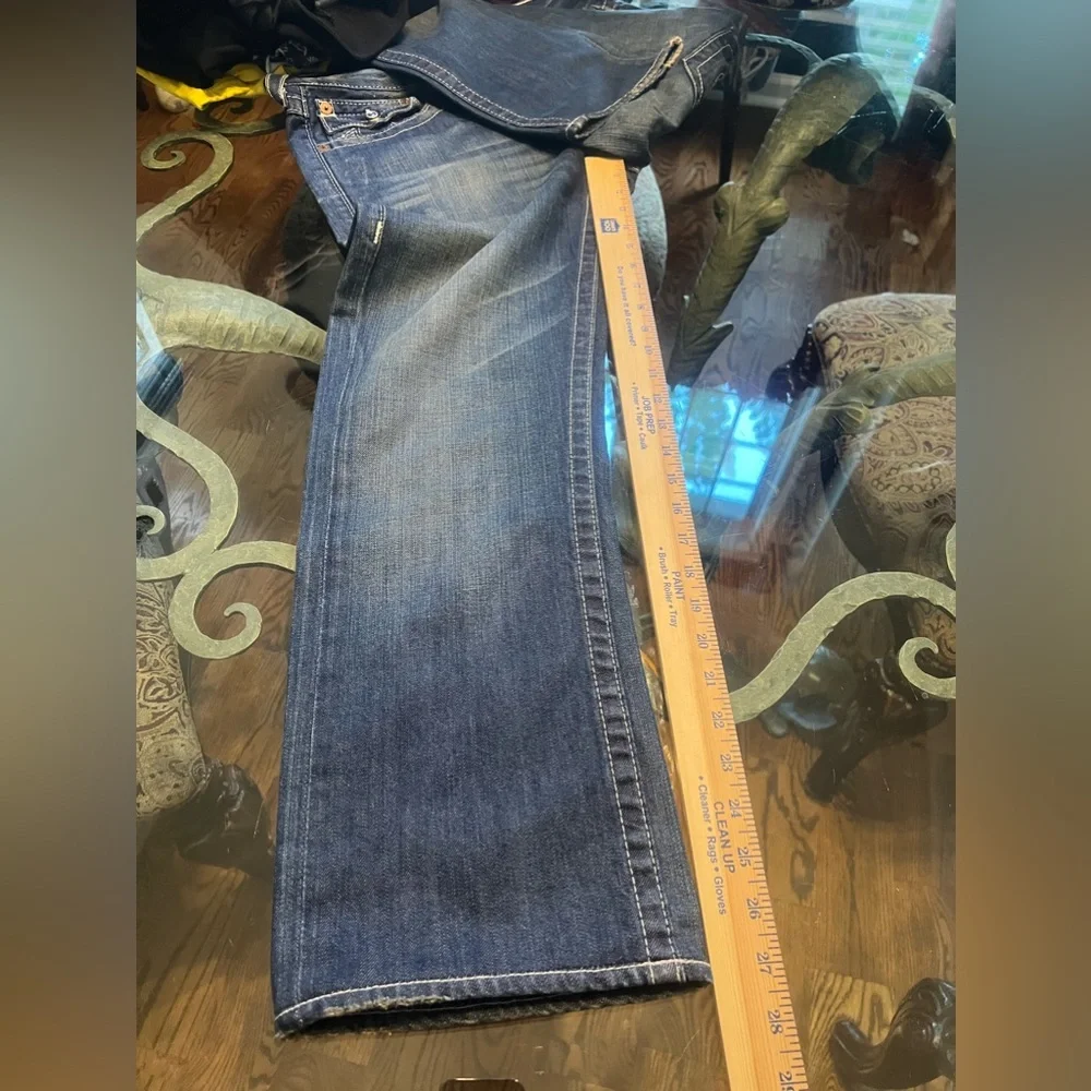 True Religion Jeans World Tour Section Straight Blue Denim Mens Size 31 USA Made